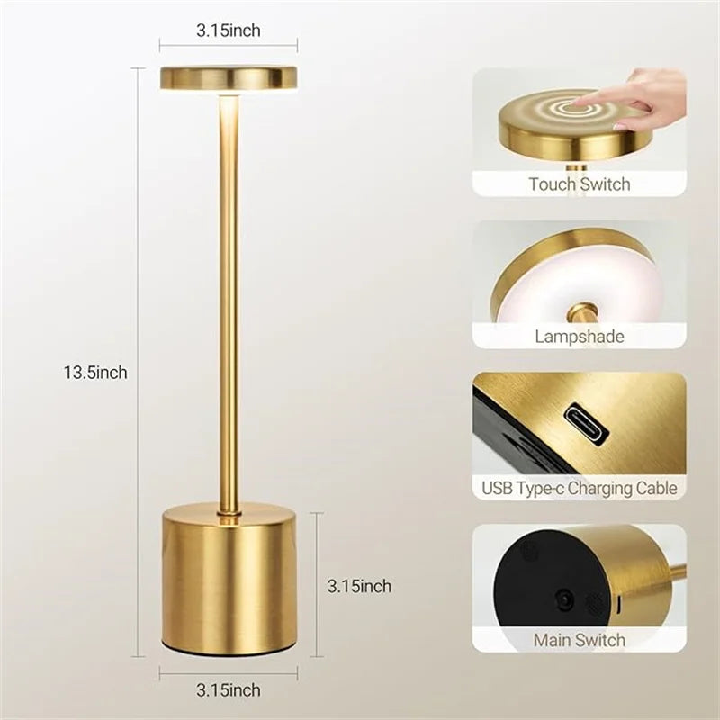Kabellose LED-Tischlampe mit Touch-Dimmer
