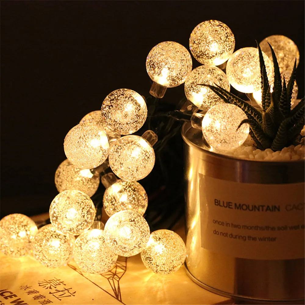 Solar LED-Lichterkette mit Bubble-Kugeln