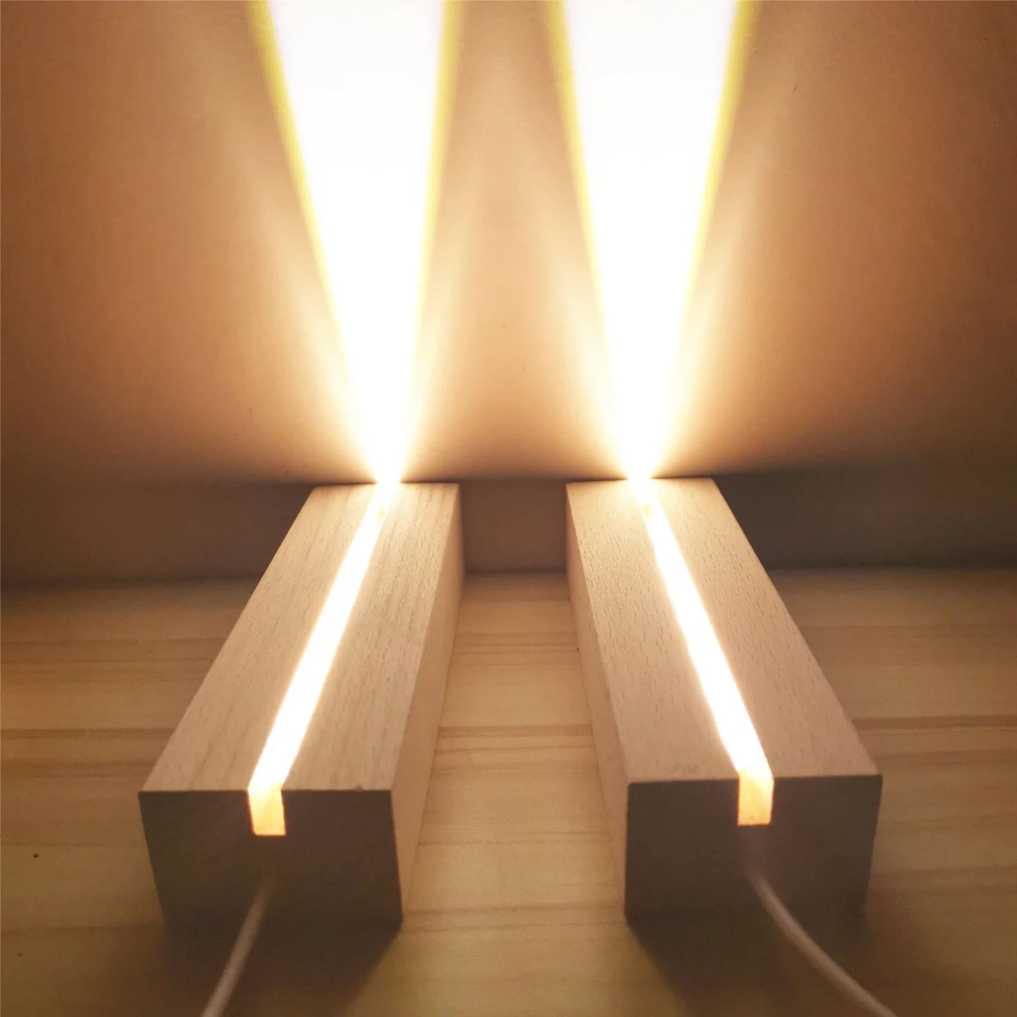 LED Holzsockel für Kristalle & Dekoration