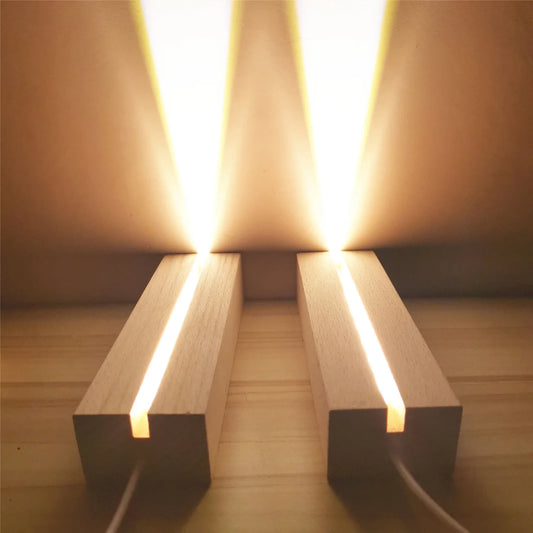 LED Holzsockel für Kristalle & Dekoration