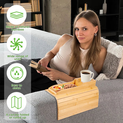 Klappbares Sofa Tablett aus Bambus