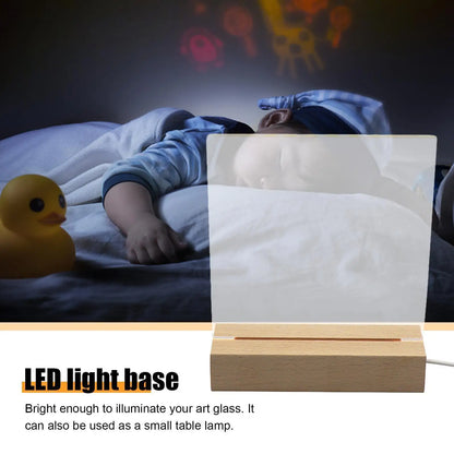 LED Holzsockel für Kristalle & Dekoration