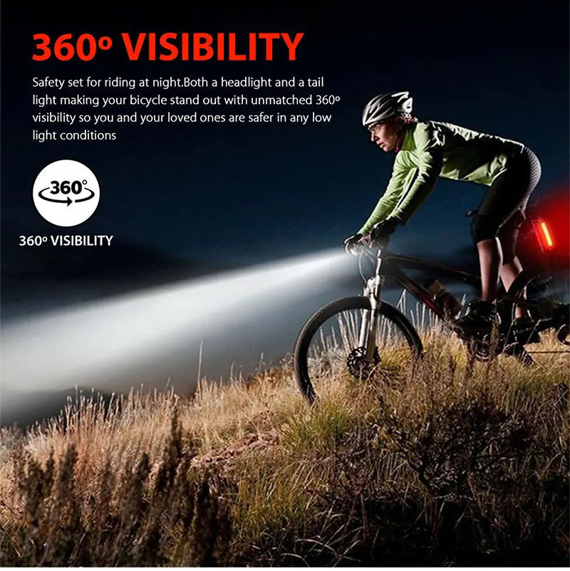 USB Fahrradlicht Set Vorder und Rücklicht