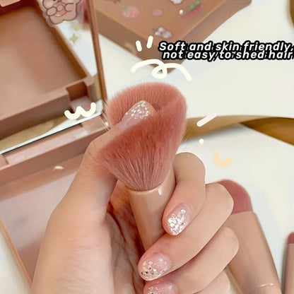 5-teiliges Reise Make-up Pinselset mit Spiegel