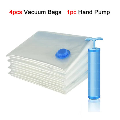 4er Set Vakuum Aufbewahrungsbeutel mit Handpumpe