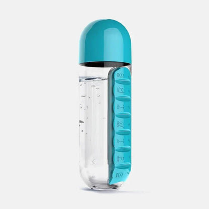 HydraDose 2-in-1 Wasserflasche mit Wochen-Pillenbox