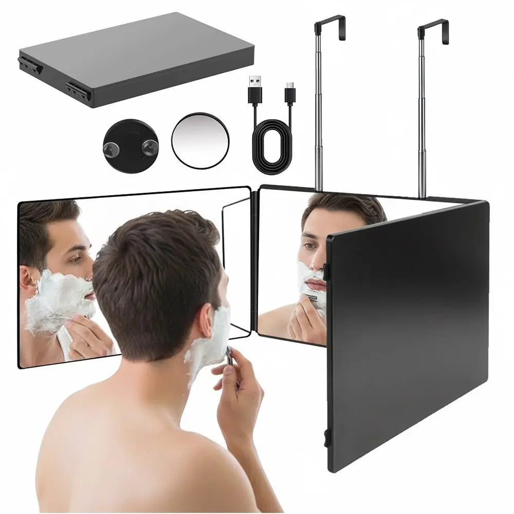 Dreiseitiger LED-Klappspiegel
