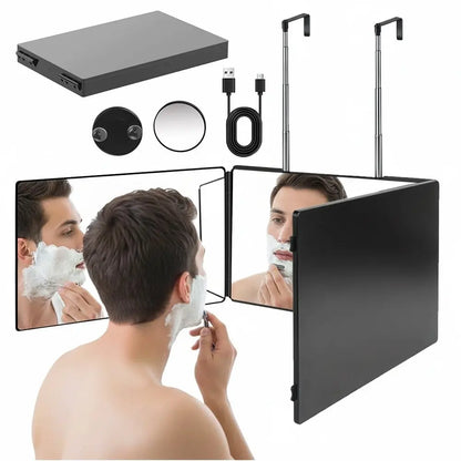 Dreiseitiger LED-Klappspiegel