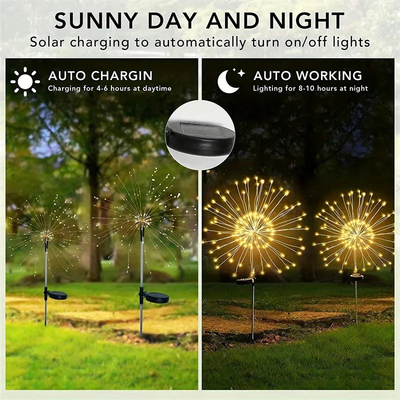 Solar Feuerwerk Gartenleuchten mit LED
