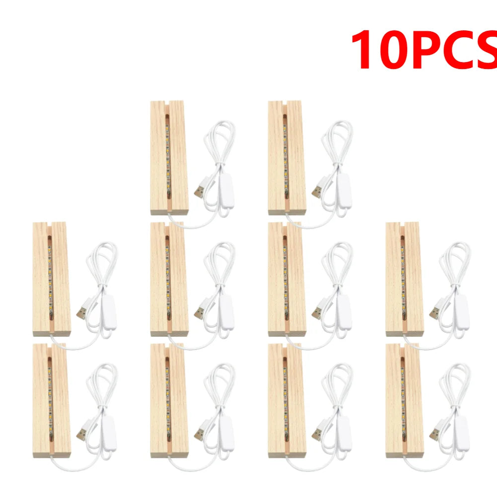 LED Holzsockel für Kristalle & Dekoration