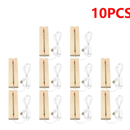 LED Holzsockel für Kristalle & Dekoration