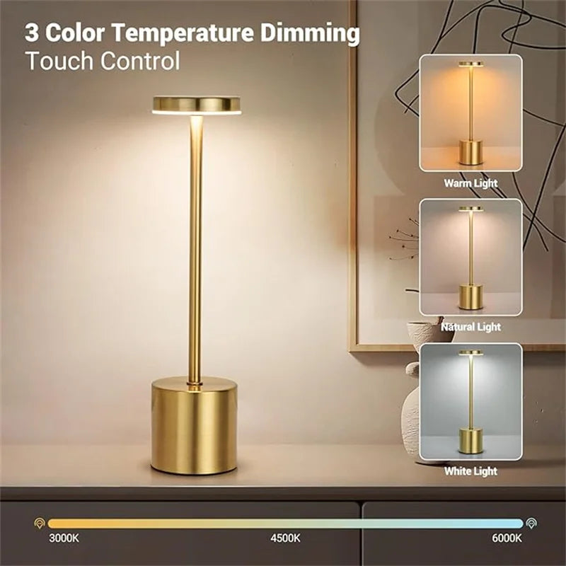 Kabellose LED-Tischlampe mit Touch-Dimmer