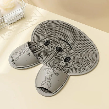 Silikon-Duschmatte zur Fußreinigung und Rückenmassage mit Saugnäpfen