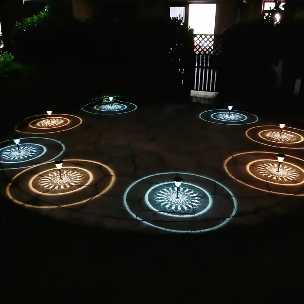 Solar Gartenleuchte mit Kreis-Lichtmuster