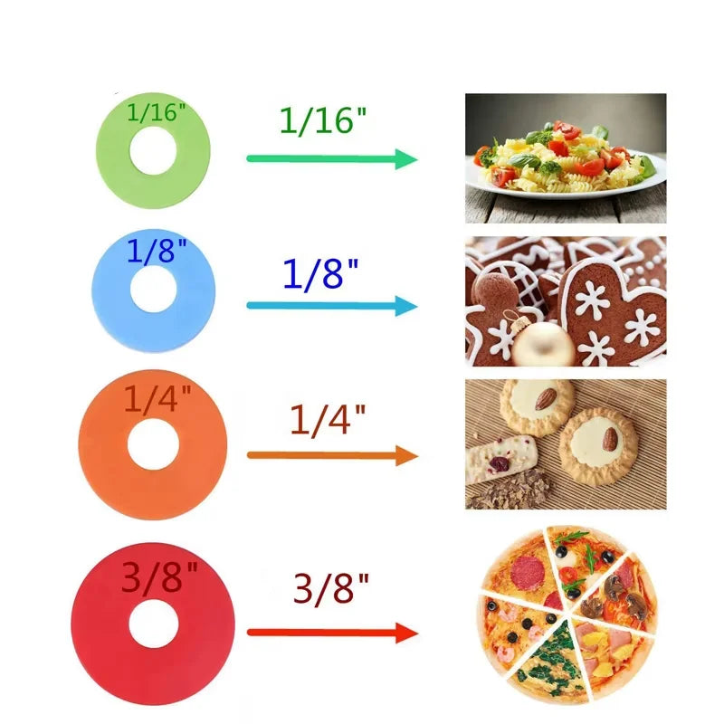 Edelstahl Nudelholz mit verstellbaren Ringen