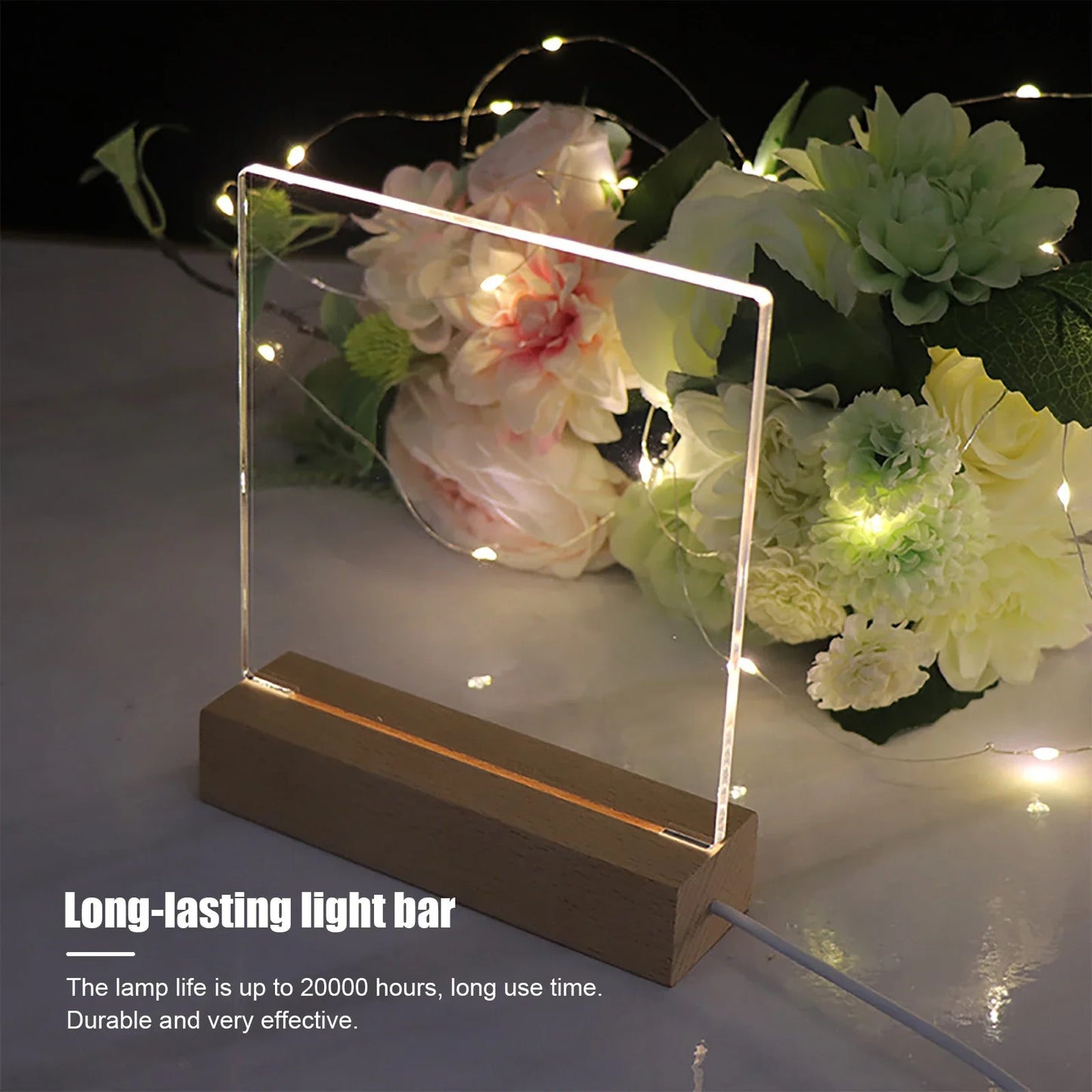 LED Holzsockel für Kristalle & Dekoration