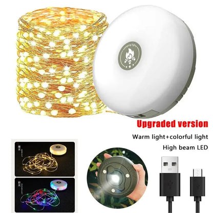 🏕️ CampLicht – 4-in-1 Campinglampe & LED-Lichterkette mit Akku