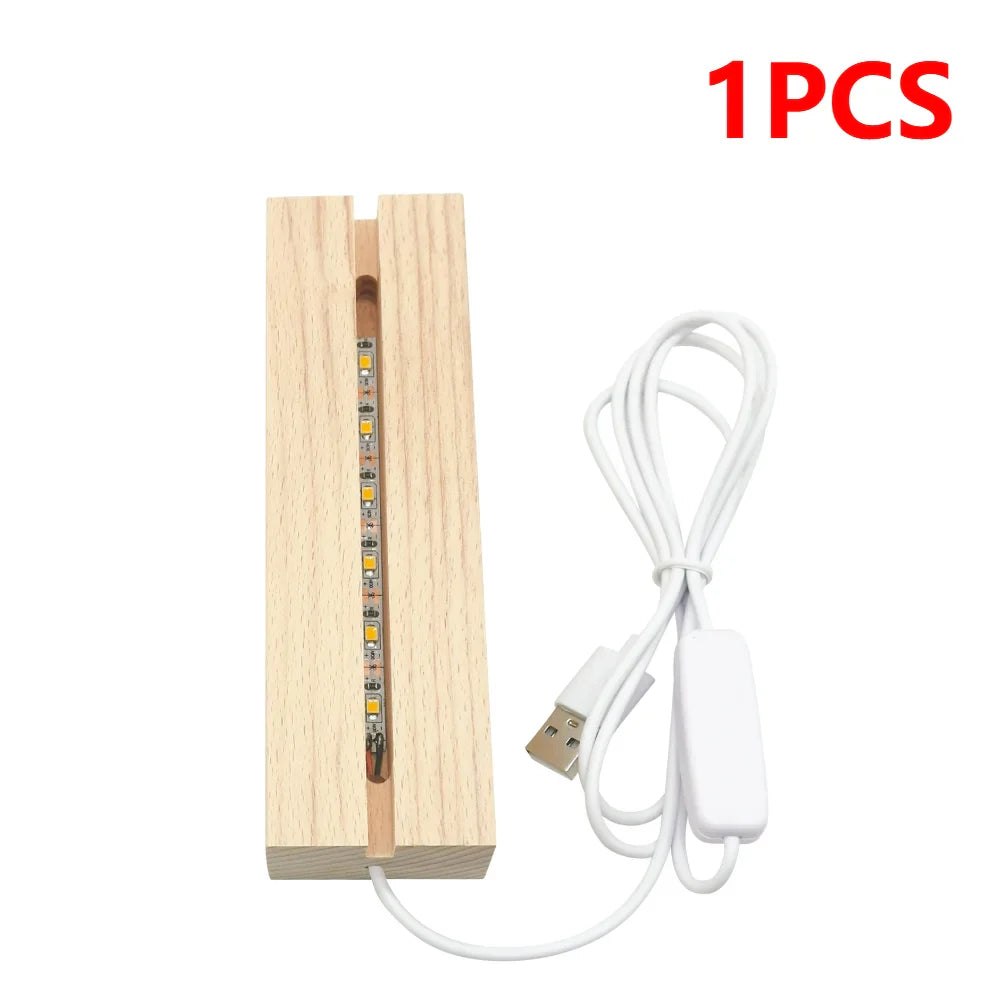 LED Holzsockel für Kristalle & Dekoration