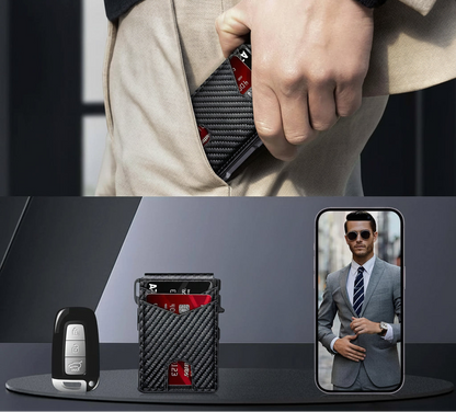 RFID-Kartenetui mit Pop-up-Funktion und Geldklammer