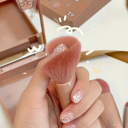 5-teiliges Reise Make-up Pinselset mit Spiegel