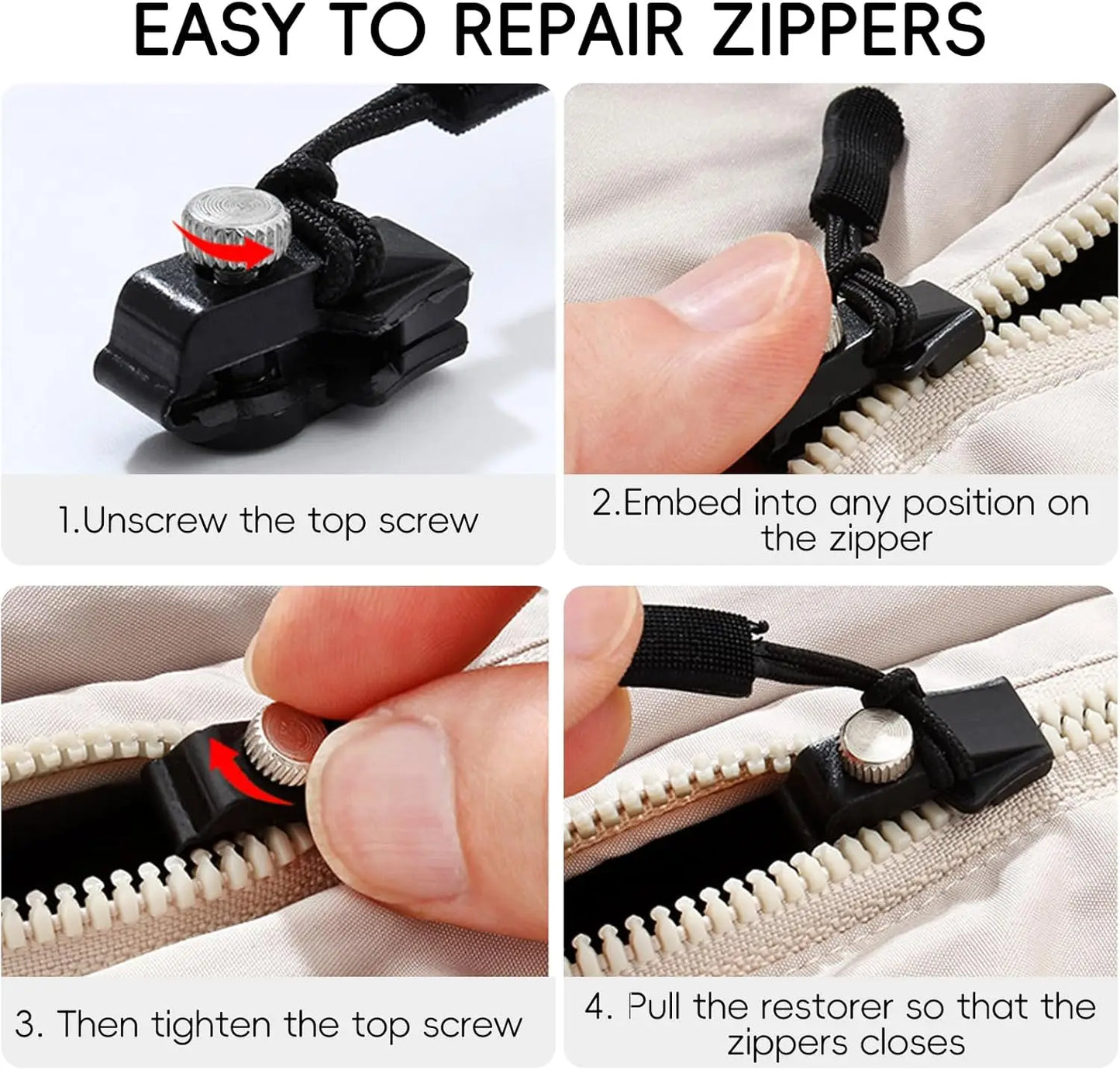 Reißverschluss Reparaturset im 5er Set