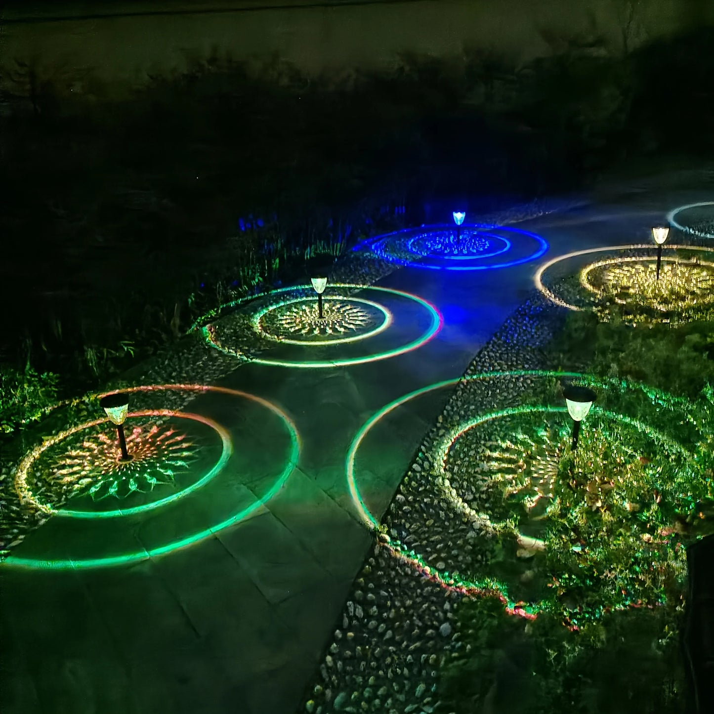 Solar Gartenleuchte mit Kreis-Lichtmuster