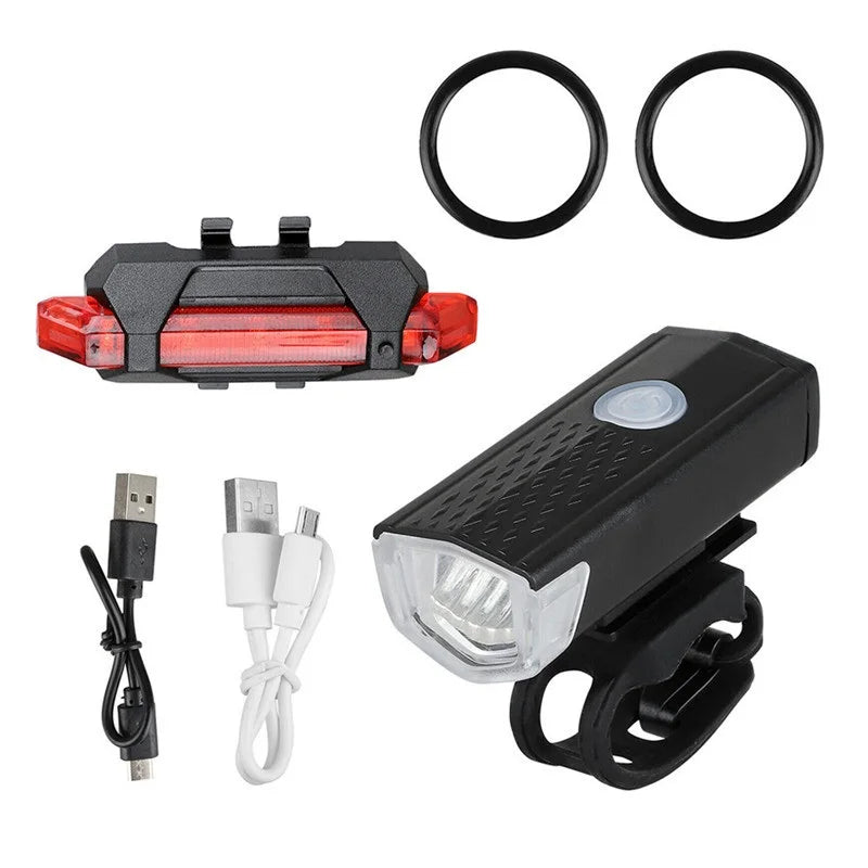 USB Fahrradlicht Set Vorder und Rücklicht