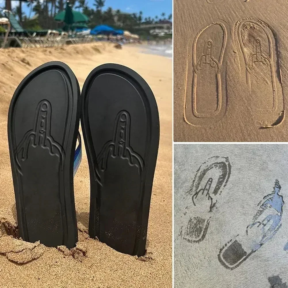 FrecheSohle – Lustige Flip-Flops mit verstecktem Mittelfinger