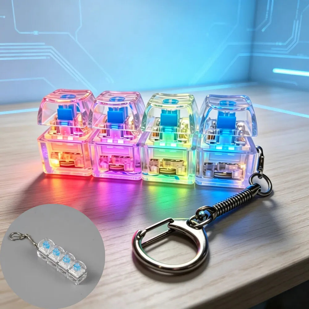 LED-Fidget-Schlüsselanhänger mit Tastenklick