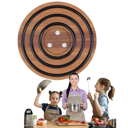 Magnetischer Topfuntersetzer aus Holz