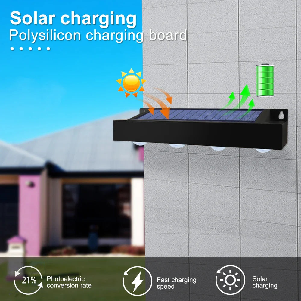 Solar LED-Wandleuchte für Außenbereiche