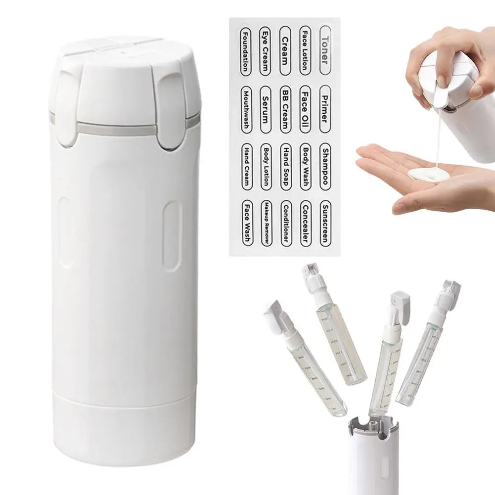 4-in-1 Reise-Nachfüllflaschen Set – Kompakter Toilettenartikel-Spender