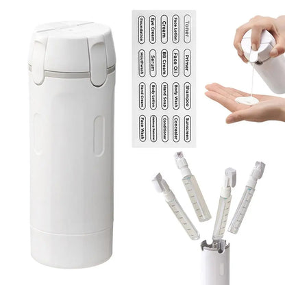 4-in-1 Reise-Nachfüllflaschen Set – Kompakter Toilettenartikel-Spender