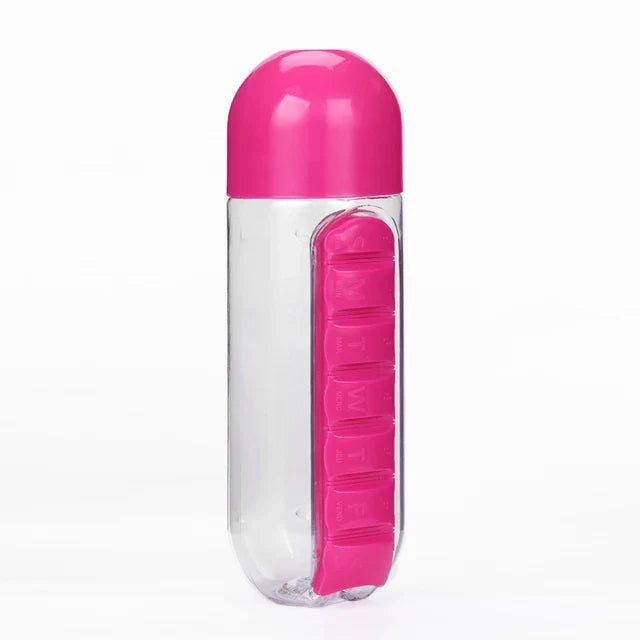 HydraDose 2-in-1 Wasserflasche mit Wochen-Pillenbox