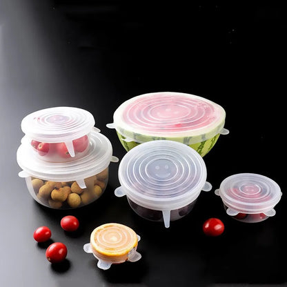 FreshSeal Wiederverwendbare Silikon-Stretchdeckel – 6er Set