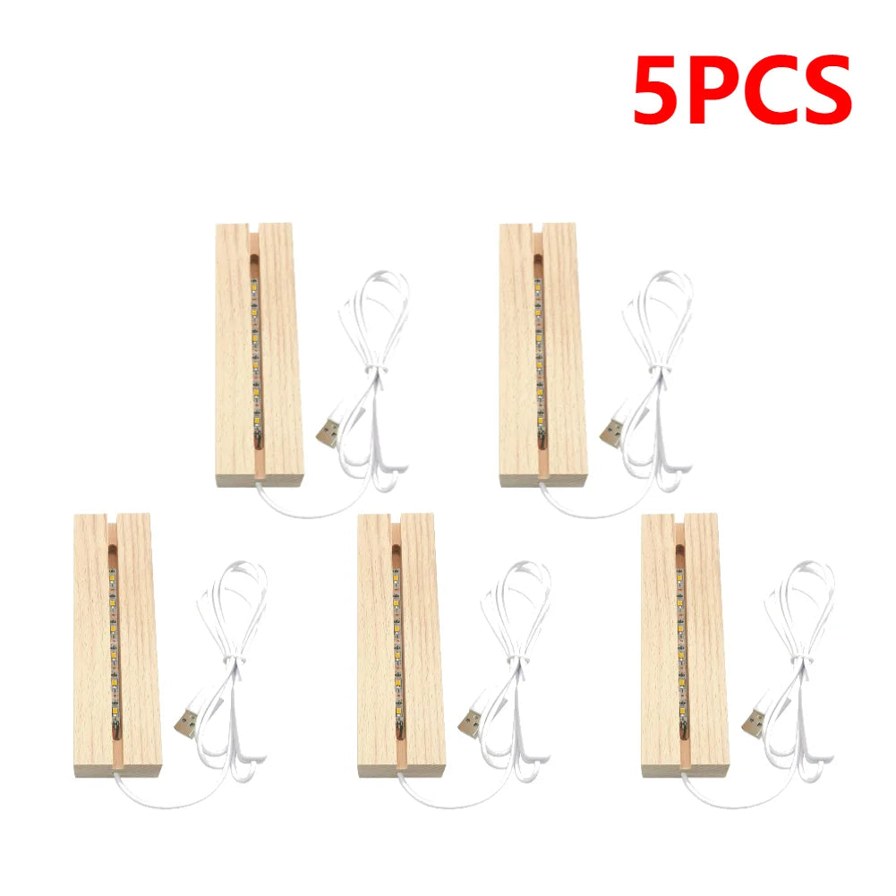 LED Holzsockel für Kristalle & Dekoration