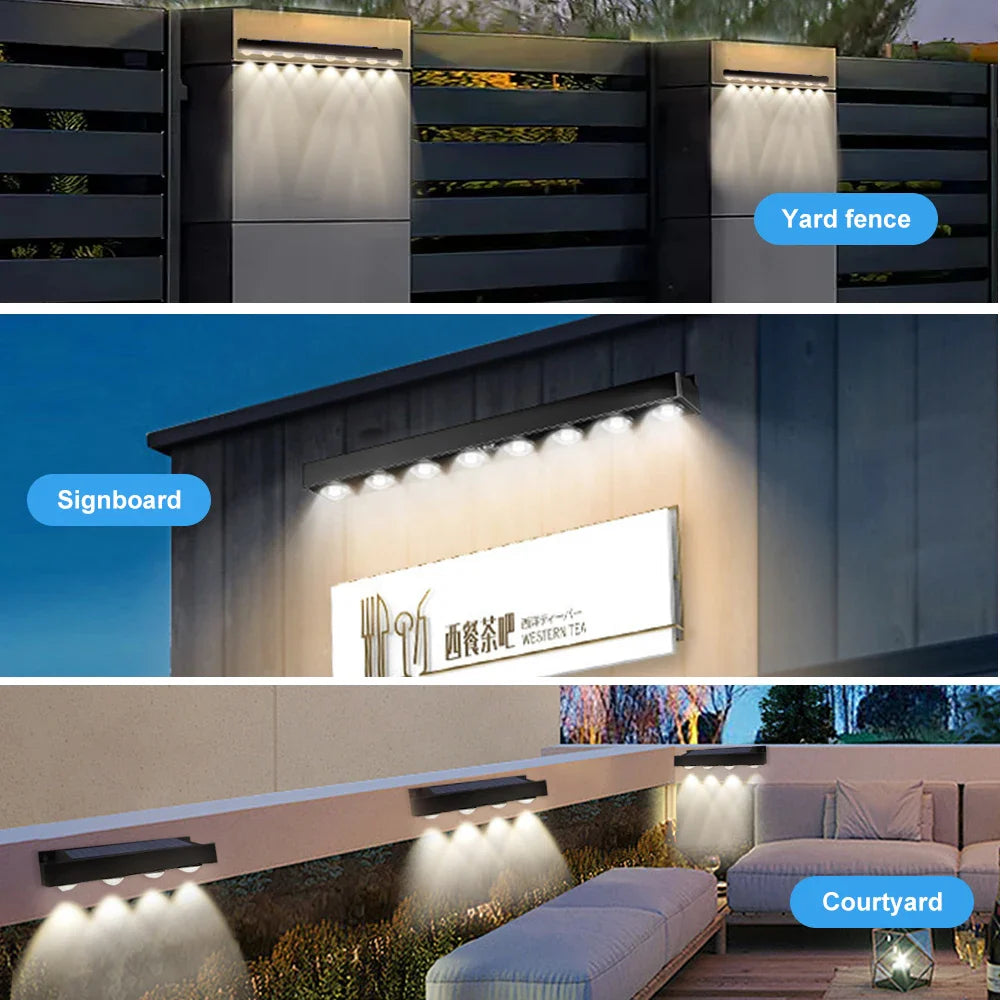 Solar LED-Wandleuchte für Außenbereiche