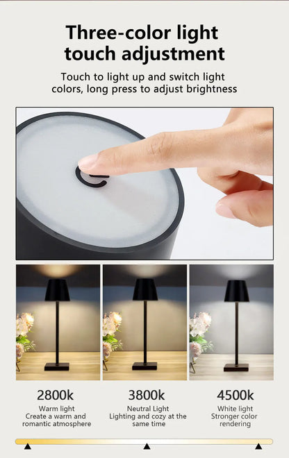 Kabellose LED-Tischlampe mit Touch-Steuerung
