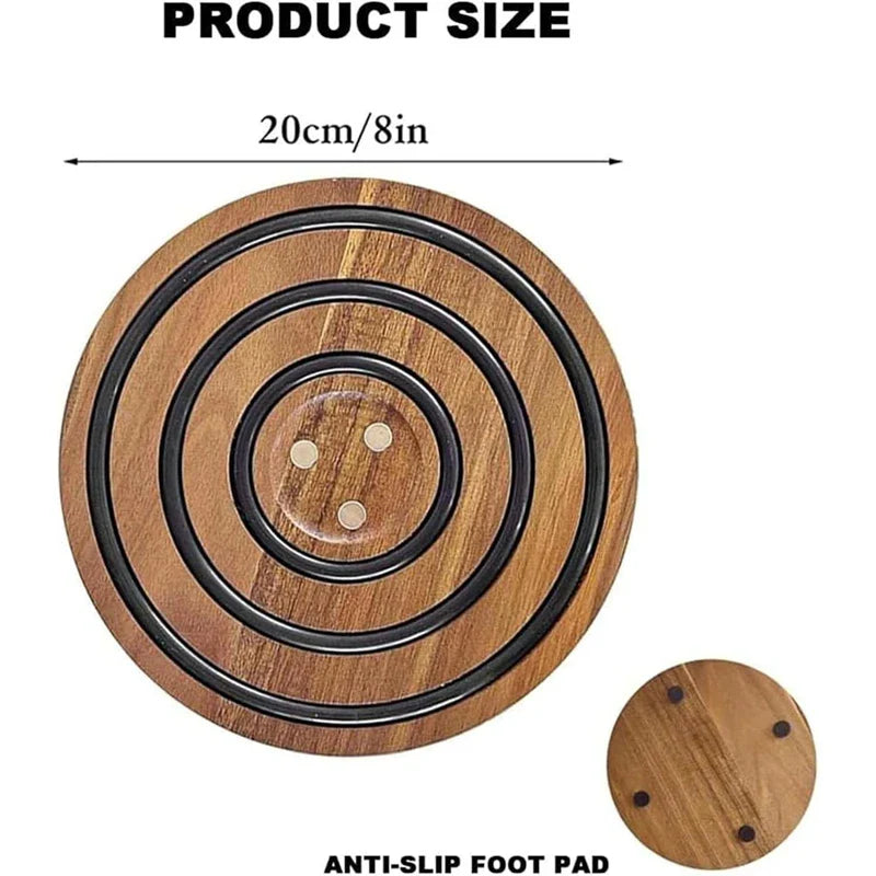 Magnetischer Topfuntersetzer aus Holz