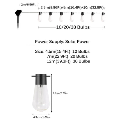 Solar LED-Lichterkette mit Kugelleuchten