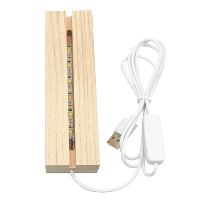 LED Holzsockel für Kristalle & Dekoration