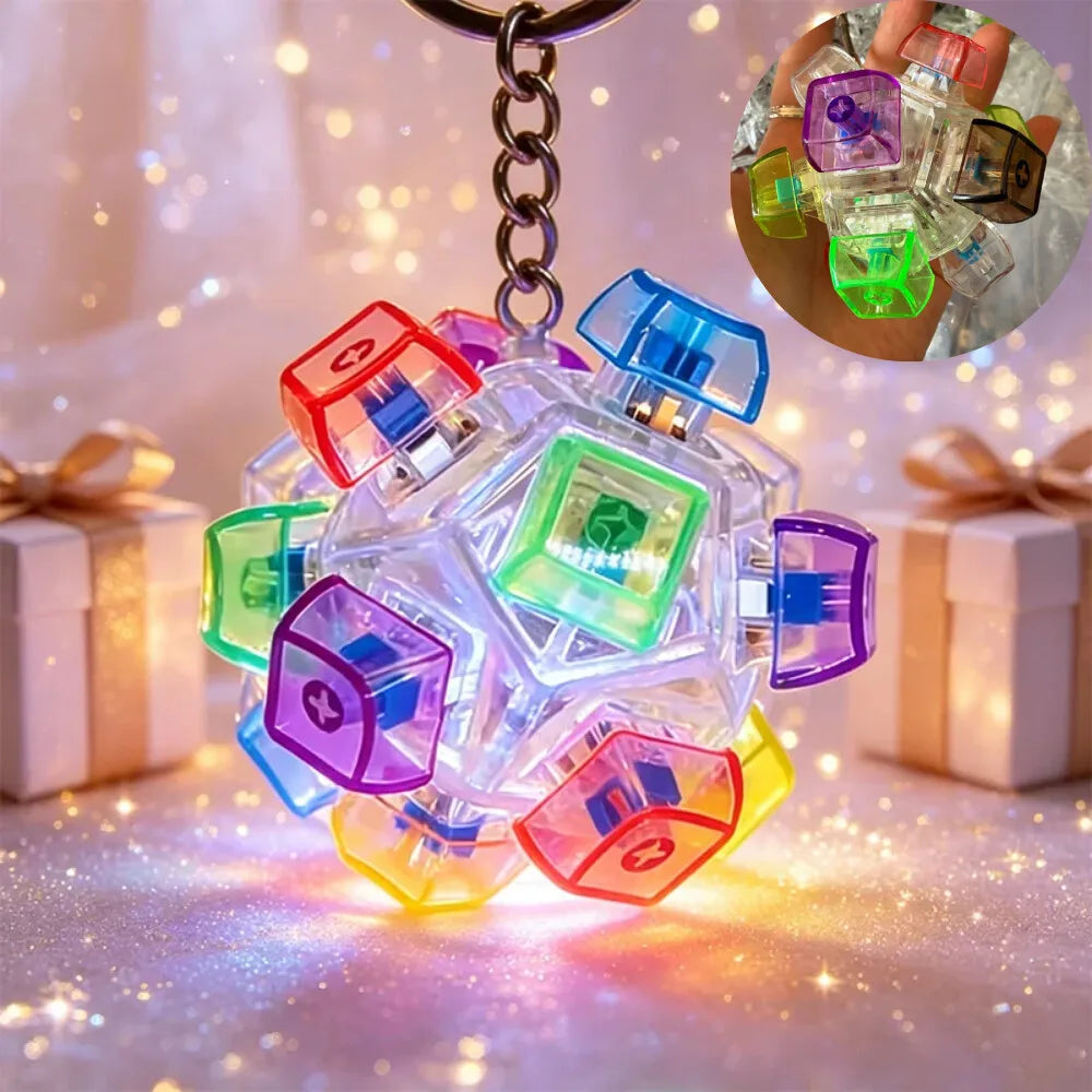 LED-Fidget-Schlüsselanhänger mit Tastenklick