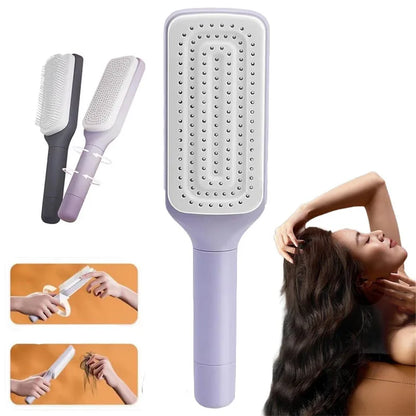 Selbstreinigende Haarbürste mit Massage Luftkissen