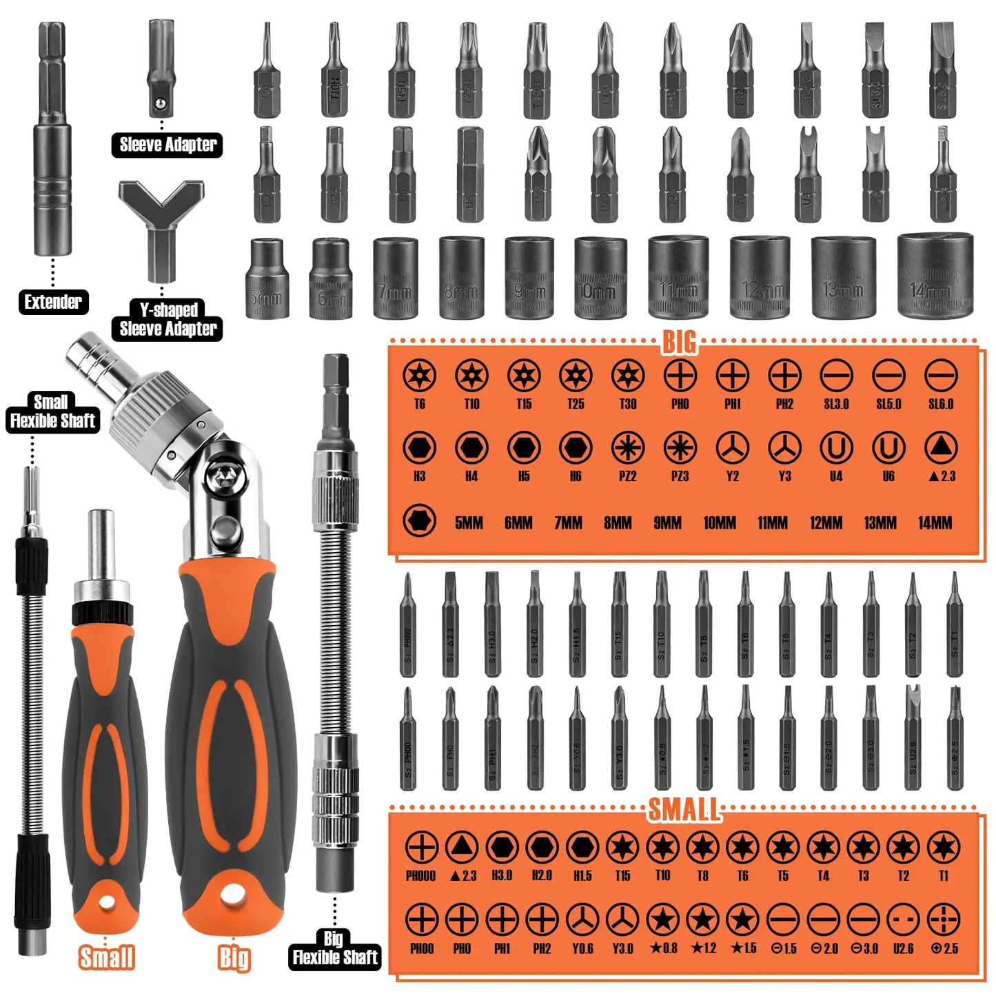68-in-1 Ratschen Schraubendreher Set