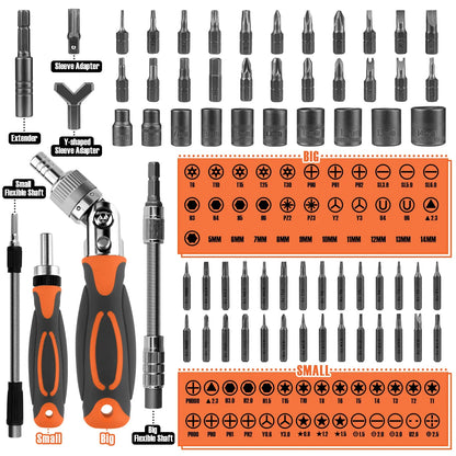 68-in-1 Ratschen Schraubendreher Set
