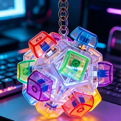 LED-Fidget-Schlüsselanhänger mit Tastenklick
