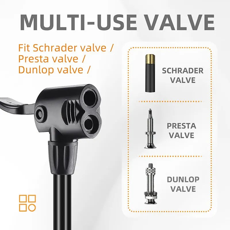 Edelstahl Fahrradpumpe mit Druckmesser