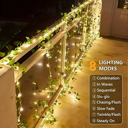 Solar Efeu Lichterkette mit 100 LEDs